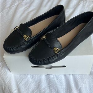 Aldo Black Braided Bit Loafers with Gold Hardware